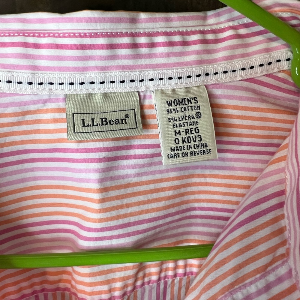 L.L Bean Striped Button Up - image 4